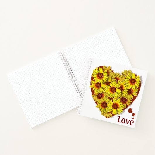 Sunflower Heart Spiral Notebook Notitieboek (Binnen)