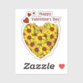 Sunflower Heart Vinyl Sticker (Vel)