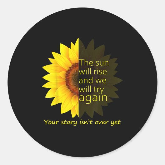 Sunflower Hope  Ronde Sticker (Voorkant)