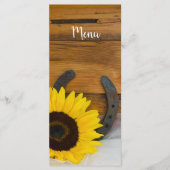 Sunflower Horseshoe Country Western Mariage Menu (Devant)