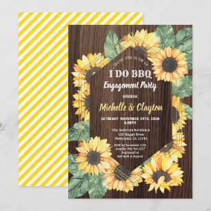 Sunflower I do BBQ Engagement Party Invitation Kaart