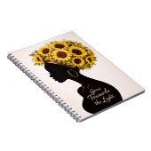 Sunflower Inspirational Black Woman Floral Journal (Côté Droit)