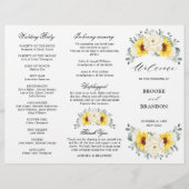 Sunflower Ivory Peony Eucalyptus Programme de mari (Devant)