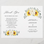 Sunflower Ivory Peony Floral Eucalyptus Programme (Devant)