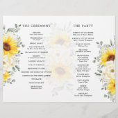 Sunflower Ivory Peony Floral Eucalyptus Programme (Dos)