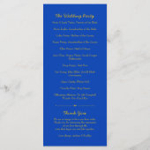 Sunflower jaune Cobalt Programme de mariage bleu (Dos)