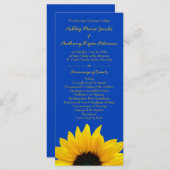 Sunflower jaune Cobalt Programme de mariage bleu (Devant / Derrière)