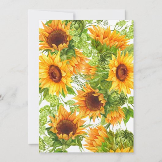 Sunflower Jaune Floral Anniversaire Invitation (Dos)
