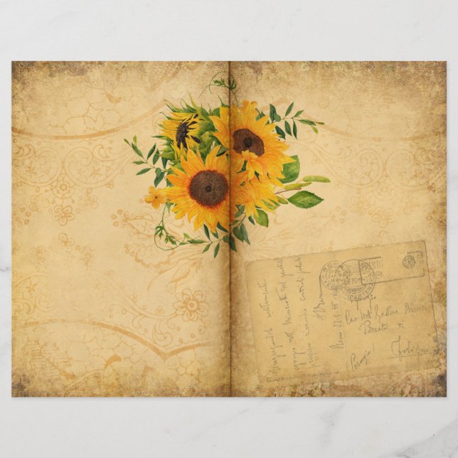  Sunflower Journal Scrapbook Page (Voorkant)