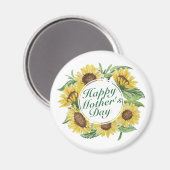 Sunflower Joyeux Mère's Day Floral Frame Magnet (Recto/Verso)