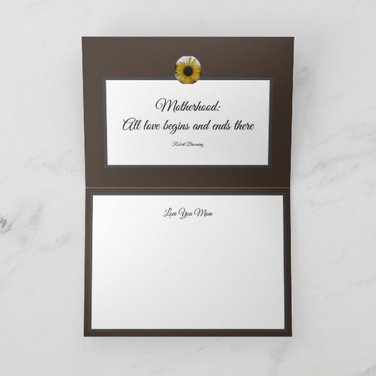 Sunflower Kaleidoscope Carte Brown mère (Intérieur)