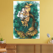 Sunflower Lady Surrealisme Canvas - schilderen Afdruk (Insitu (Woonkamer))
