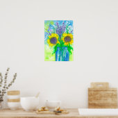 Sunflower Lavender Bouquet Poster (Keuken)