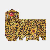 SUNFLOWER , LEOPARD FUR BOW SUMMER PARTIJ MONOGRAM BEDANKDOOSJES (Uitgevouwen)