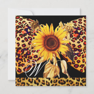 SUNFLOWER , LEOPARD FUR BOW SUMMER PARTIJ MONOGRAM KAART