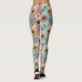 Sunflower & Leopard Heart Rainbow Leggings (Dos)