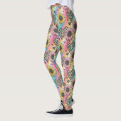 Sunflower & Leopard Heart Rainbow Leggings (Gauche)