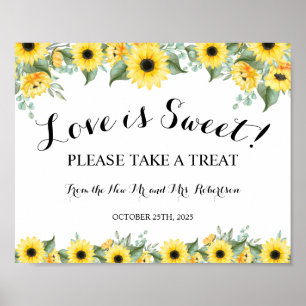 Sunflower Love is Sweet Vrijgezellenfeest Wedding Poster