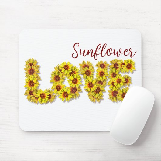 Sunflower Love Mouse Pad Muismat (Met muis)