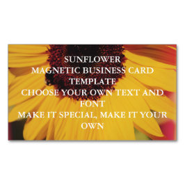 SUNFLOWER MAGNETIC BUSINESS CARD TEMPLATE MAGNETISCH VISITEKAARTJE