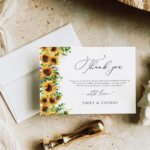 Sunflower Mariage Flat Merci Cartes