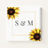 Sunflower Mariage Floral Blanc Jaune Livre d'Invit (Dos)