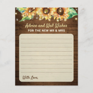 Sunflower Mariage Nouveau M. Mme Newlyweds Carte d