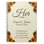 Sunflower Mariage Ses Vows Carnet personnalisable (Devant)