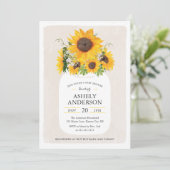 Sunflower Mason Jar Baby shower Invitation (Debout devant)