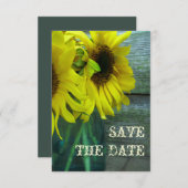Sunflower Mason Jar Barnwood Herfst Save the Date (Voorkant / Achterkant)