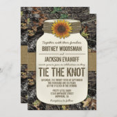 Sunflower Mason Jar Camo Invitations de mariage (Devant / Derrière)