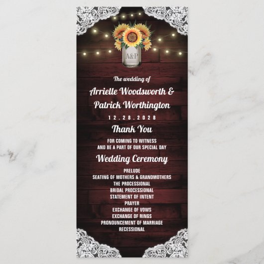 Sunflower Mason Jar Dentelles en bois Programmes d (Devant)