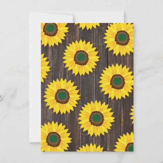 Sunflower Mason Jar Faire-part de mariage rustique (Dos)