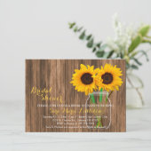 Sunflower Mason Jar Invitations Fêtes des mariées (Debout devant)
