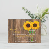 Sunflower Mason Jar Invitations Fêtes des mariées (Debout devant)