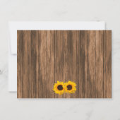 Sunflower Mason Jar Invitations Fêtes des mariées (Dos)