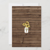 Sunflower Mason Jar & Lights Wedding Uitnodiging (Achterkant)