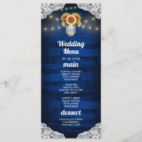 Sunflower Mason Jar Mariage dentelle en bois Carte