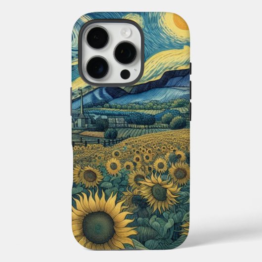 Sunflower Meadow in the Starry Night Case-Mate iPhone Case (Achterkant)