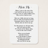 Sunflower Memorial Foto Funeral Prayer Kaart (Achterkant)