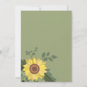 Sunflower Modern Sage Green Wedding Kaart (Achterkant)