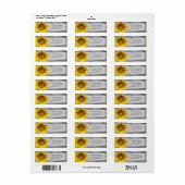 Sunflower Monogram étiquettes en bois d'écorce (Feuille entière)