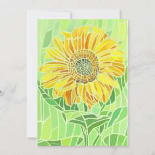 Sunflower Mosaic Invitation Kaart