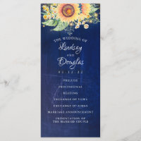 Sunflower Navy Bleu Russe Programmes Mariages de a
