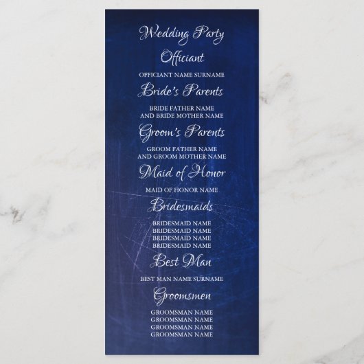 Sunflower Navy Bleu Russe Programmes Mariages de a (Dos)