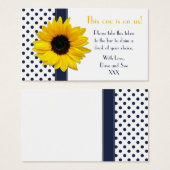 Sunflower Navy Blue Polka Dot Drink Bicket Toket (Devant & derrière)