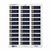 Sunflower Navy Blue Return Address Labels (Full Sheet)