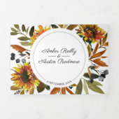 Sunflower Navy Blue Weddenschap in één uitnodiging (Cover)