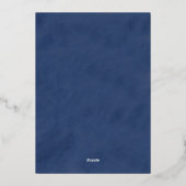 Sunflower Navy gold Wedding Invitation (Verso)