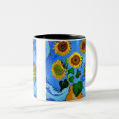 Sunflower Night Starry Mug à deux tons (Devant droit)